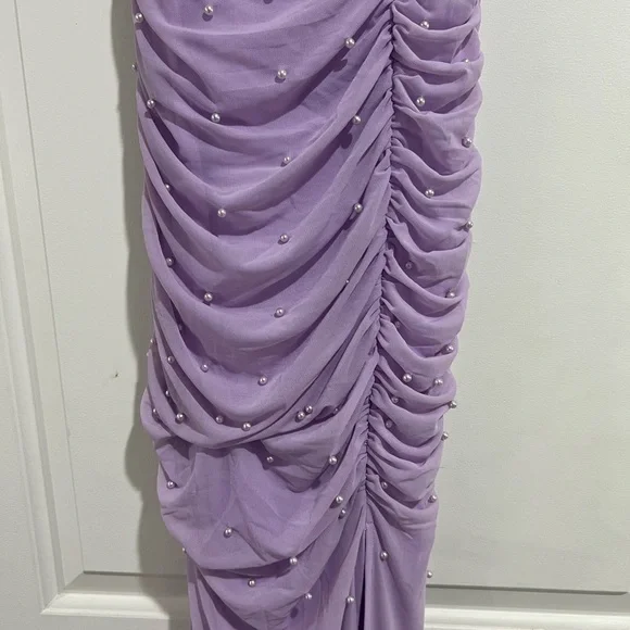 Lavender Pearl-Embellished Dress - Picture 6 of 8